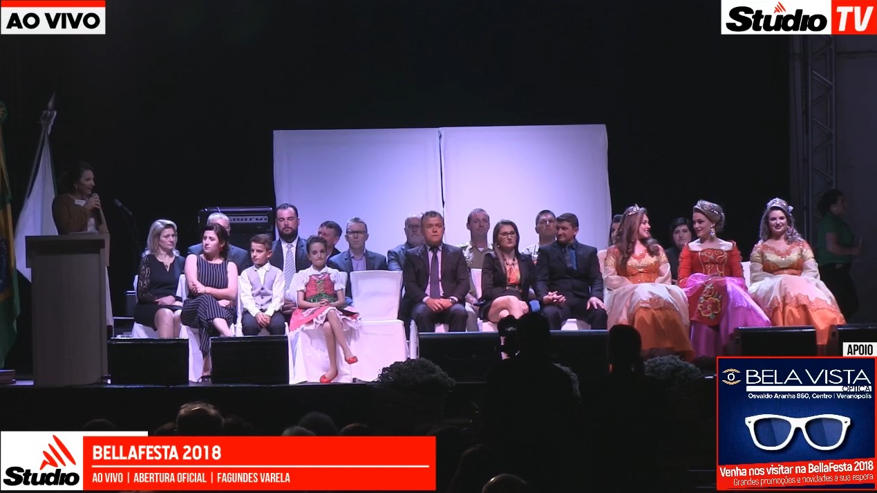 Studio TV | Assista | Abertura oficial da BellaFesta 2018 em Fagundes Varela 1 Studio Notícias | Studio TV Studio TV | Assista | Abertura oficial da BellaFesta 2018 em Fagundes Varela