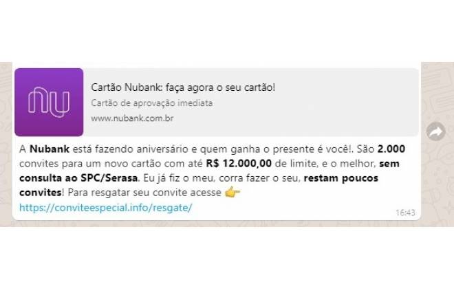 Studio Notícias | Studio TV Nubank é a nova estrela de golpe no WhatsApp