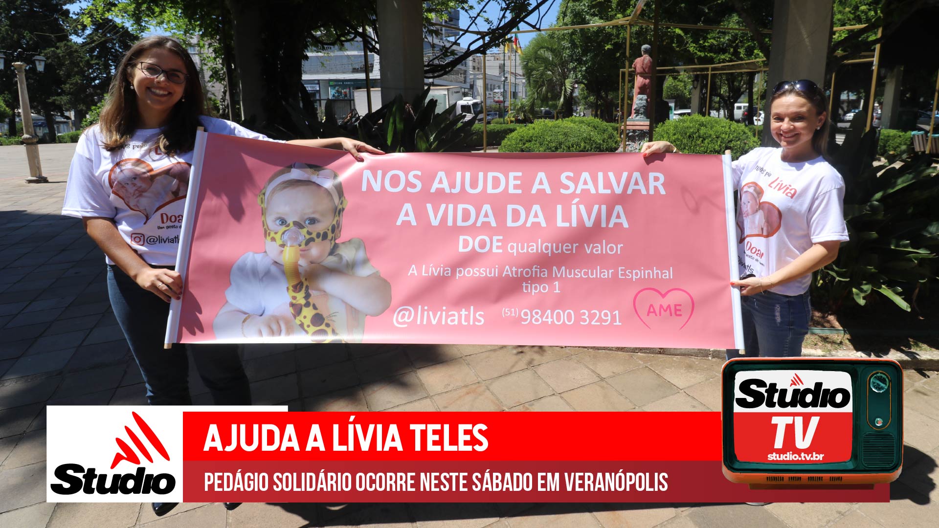 Studio Notícias | Studio TV Studio TV | Pedágio em prol de Lívia Teles ocorre neste sábado em Veranópolis