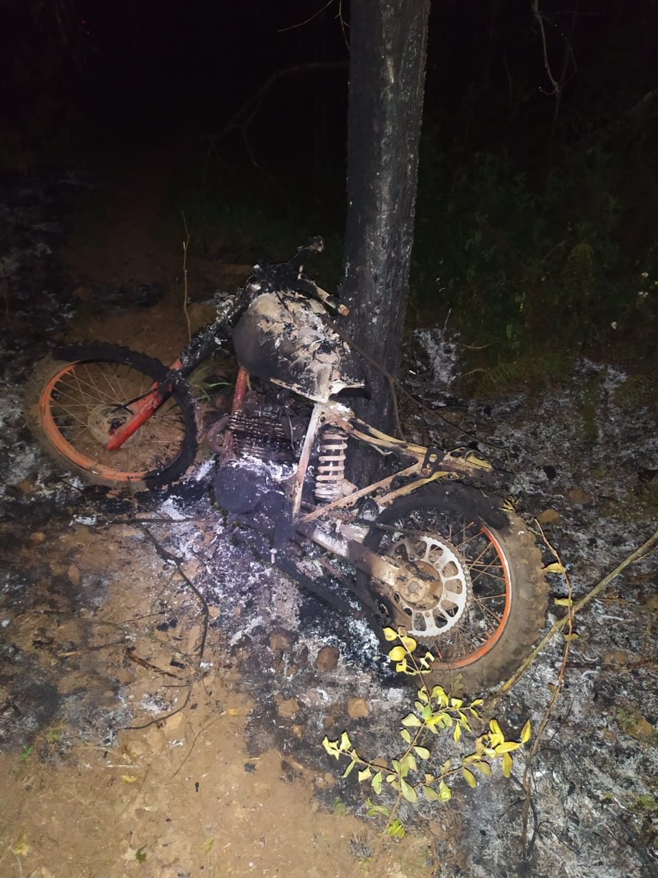 Studio Notícias | Studio TV Moto de trilha incendeia iniciando fogo em mato entre Guabiju e São Jorge; Bombeiros de Veranópolis controlaram as chamas