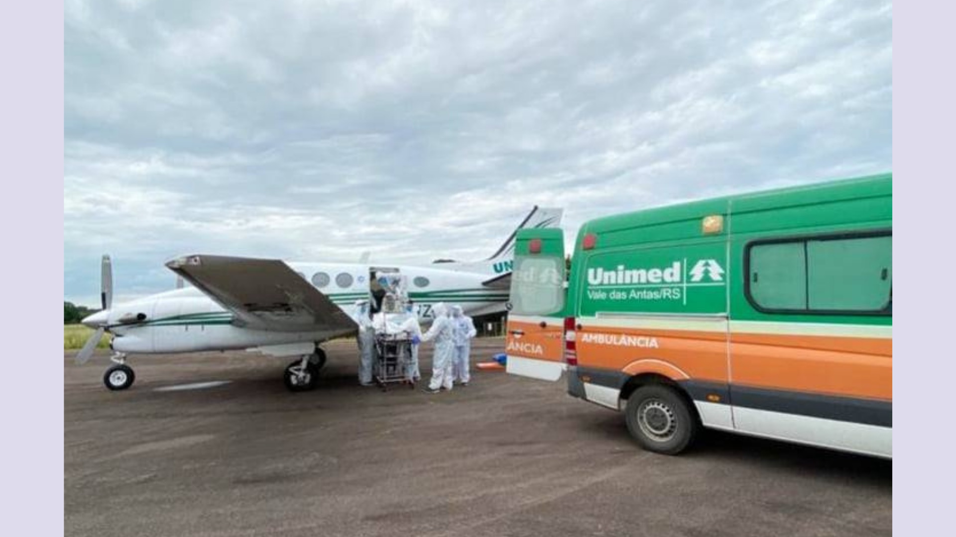 Paciente internado no hospital de Nova Prata é encaminhado para UTI em Pelotas por meio de avião 1 Studio Notícias | Studio TV Paciente internado no hospital de Nova Prata é encaminhado para UTI em Pelotas por meio de avião