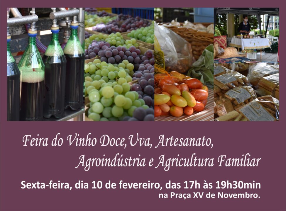 Devido ao feriado, Feira do Vinho Doce ocorre excepcionalmente nesta sexta-feira 1 Studio Notícias | Studio TV Devido ao feriado, Feira do Vinho Doce ocorre excepcionalmente nesta sexta-feira