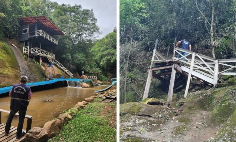 Studio Notícias | Studio TV Equipe do IGP realiza nova perícia em passarela que desabou, em Sapiranga, matando uma pessoa