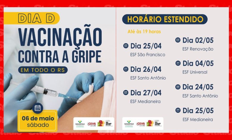 Studio Notícias | Studio TV Campanha Nacional de Vacinação contra a Influenza em Veranópolis, confira os detalhes