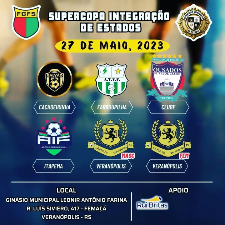 Veranópolis recebe a Supercopa Integração de Estados de Futsal neste sábado 1 Studio Notícias | Studio TV Veranópolis recebe a Supercopa Integração de Estados de Futsal neste sábado