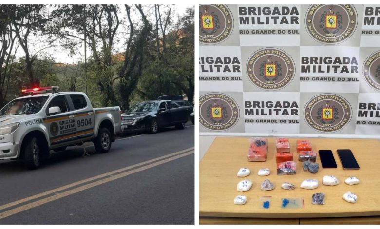 Studio Notícias | Studio TV Brigada Militar intercepta casal com 1,3 kg de drogas em Picada Café