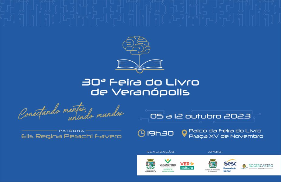 30ª edição da Feira do Livro de Veranópolis acontece de 05 a 12 de outubro; confira a programação 1 Studio Notícias | Studio TV 30ª edição da Feira do Livro de Veranópolis acontece de 05 a 12 de outubro; confira a programação