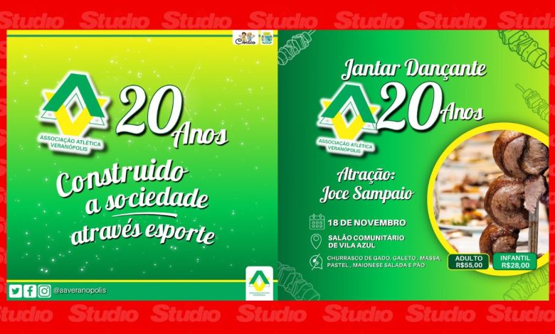 Studio Notícias | Studio TV Associação Atlética Veranópolis comemora 20 anos com jantar dançante