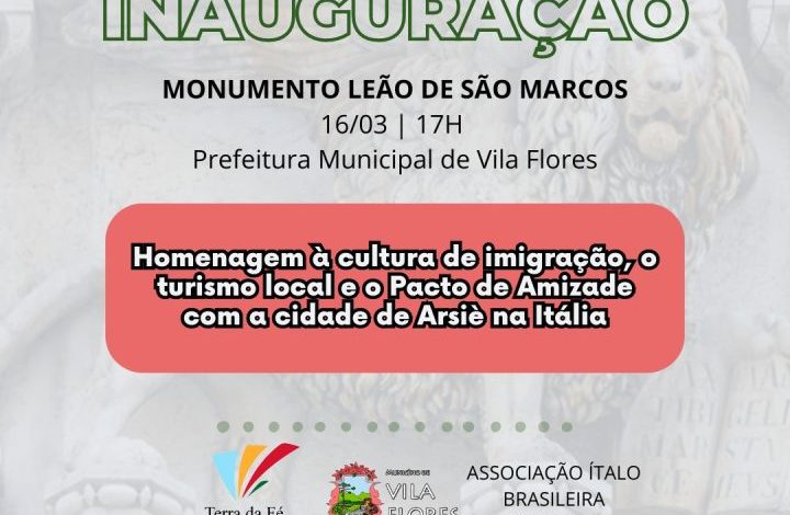 Studio Notícias | Studio TV Vila Flores representará a tradição da fé e imigração com um monumento do Leão de São Marcos