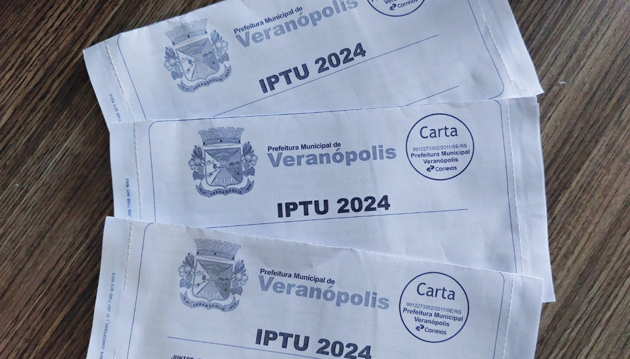 Boletos do IPTU 2024 de Veranópolis estão sendo distribuídos pelos Correios 1 Studio Notícias | Studio TV Boletos do IPTU 2024 de Veranópolis estão sendo distribuídos pelos Correios