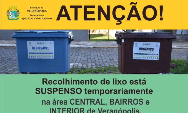 Studio Notícias | Studio TV Suspenso temporariamente recolhimento de lixo em Veranópolis