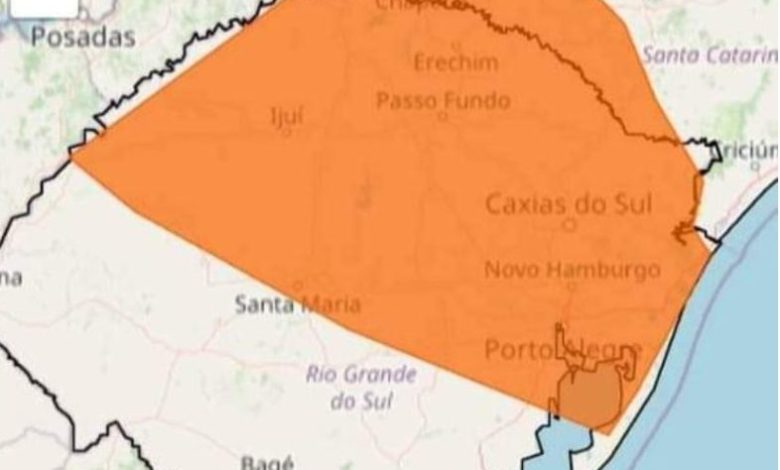 Studio Notícias | Studio TV INMET emite alerta laranja de perigo para tempestade para Região Noroeste do RS