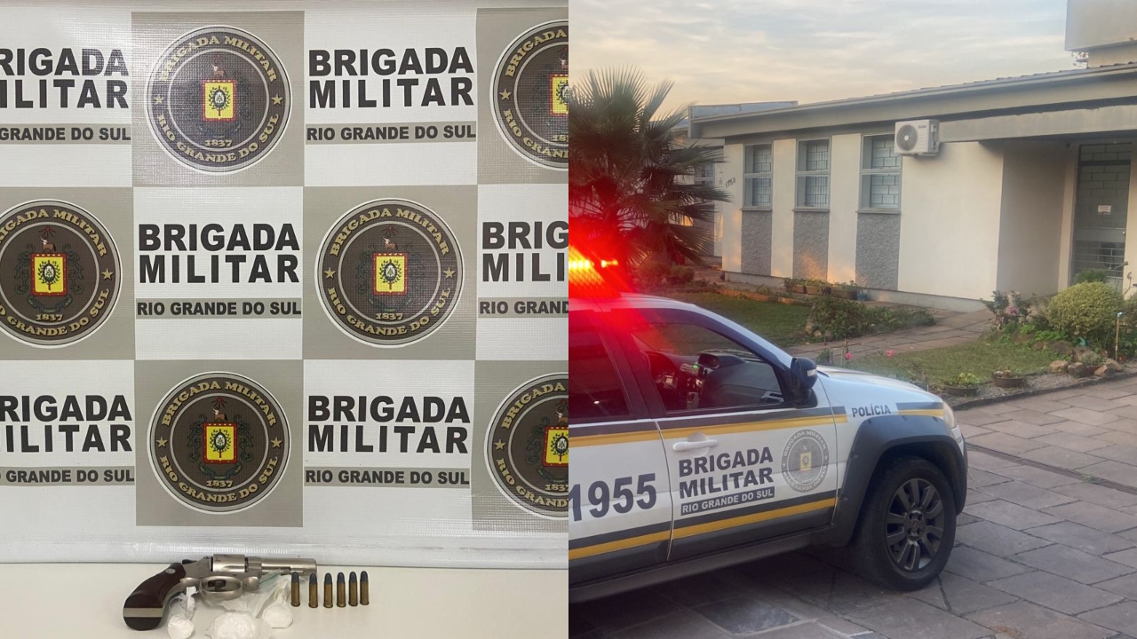 Brigada Militar prende homem com arma e drogas em Nova Prata 1 Studio Notícias | Studio TV Brigada Militar prende homem com arma e drogas em Nova Prata
