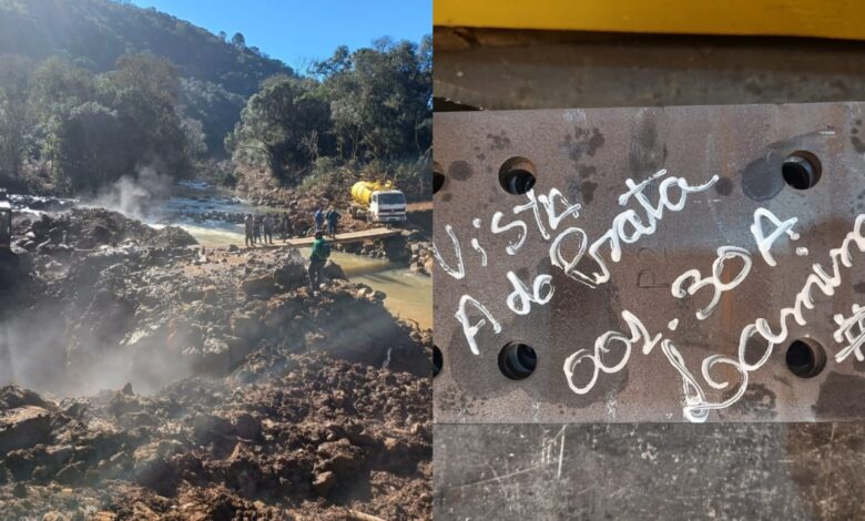 Studio Notícias | Studio TV Inicia o processo de corte da estrutura metálica da ponte provisória sobre o Rio Não-Sabia em Vista Alegre do Prata