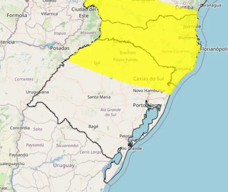 INMET alerta para tempestades severas no Sul do Brasil neste domingo 1 Studio Notícias | Studio TV INMET alerta para tempestades severas no Sul do Brasil neste domingo