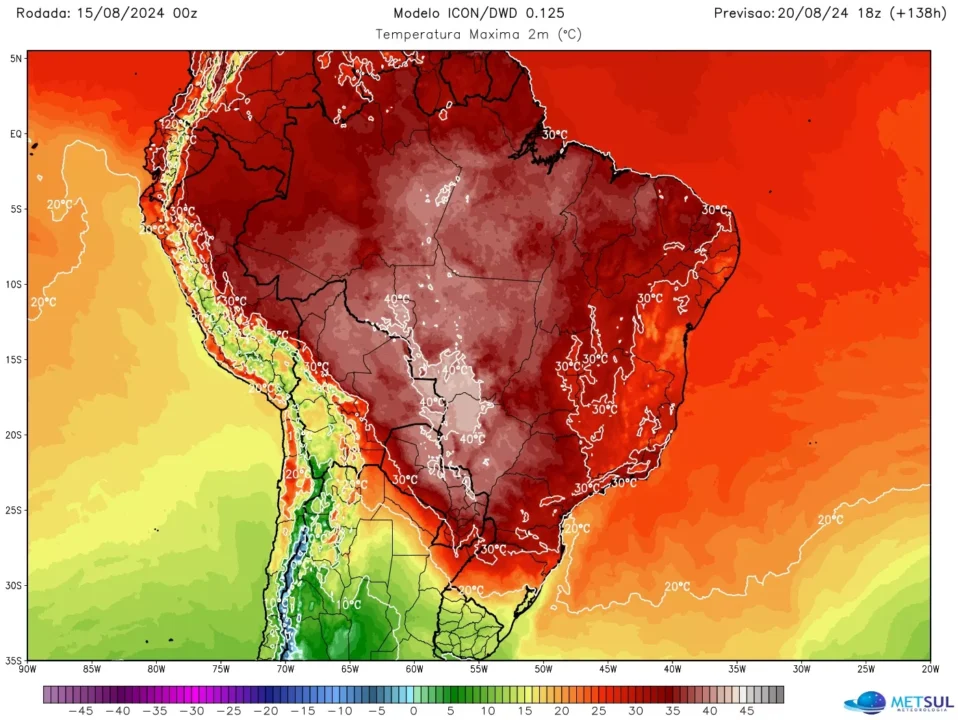 Onda de calor atingirá grande parte do Brasil com até 42ºC e muito fogo 1 Studio Notícias | Studio TV Onda de calor atingirá grande parte do Brasil com até 42ºC e muito fogo