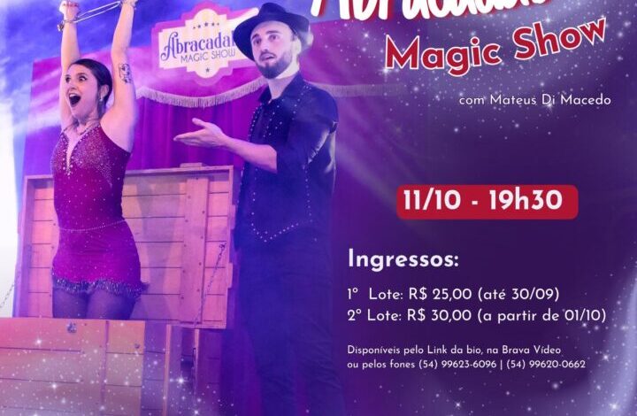 Studio Notícias | Studio TV Espaço Gira Mundo: show "Abracadabra Magic Show" está na agenda de outubro