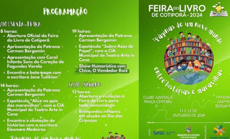 Studio Notícias | Studio TV Confira a programação da Feira do Livro de Cotiporã