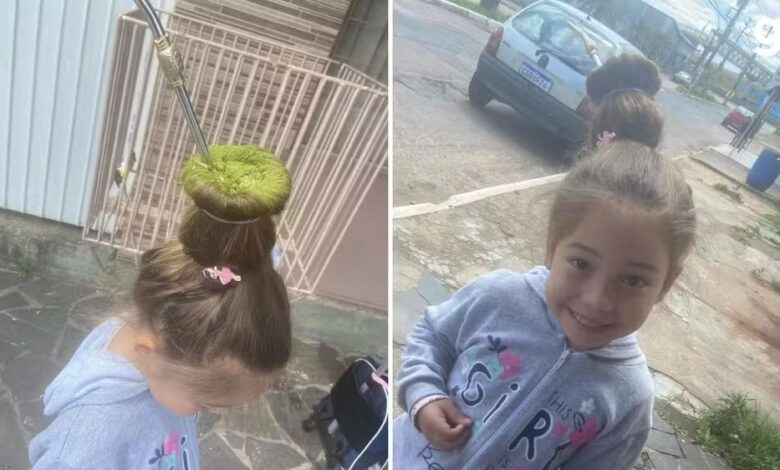 Studio Notícias | Studio TV Menina de 6 anos se destaca com penteado inusitado no "Dia do Cabelo Maluco" na escola