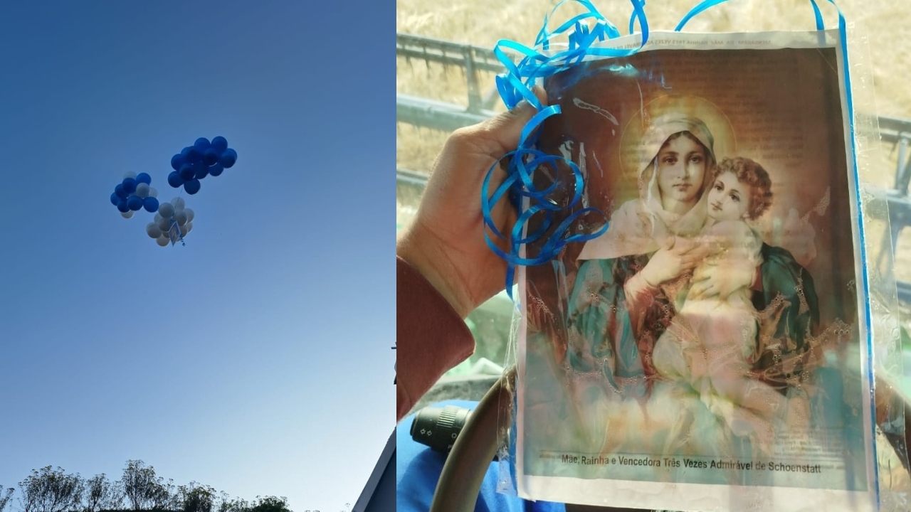 Studio Notícias | Studio TV Imagem de santa lançada em balões durante celebração em Nova Prata no ano de 2018 é localizada