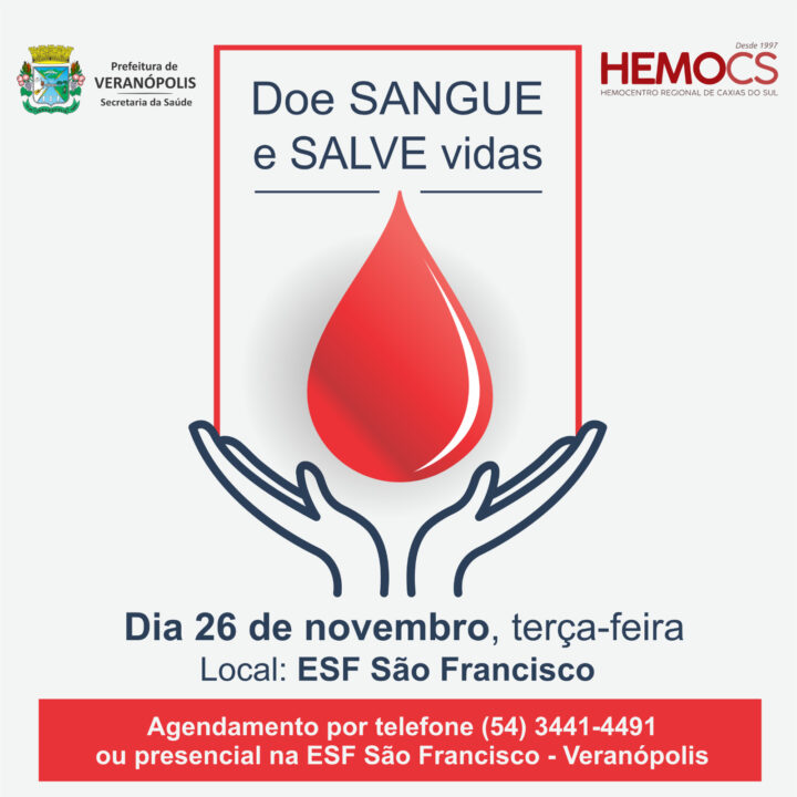 Veranópolis promove campanha de doação de sangue em parceria com Hemocentro Regional de Caxias do Sul 1 Studio Notícias | Studio TV Veranópolis promove campanha de doação de sangue em parceria com Hemocentro Regional de Caxias do Sul