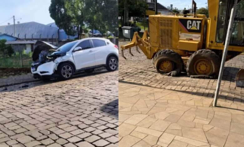 Studio Notícias | Studio TV Patrola estoura pneus e danifica veículo estacionado em Casca