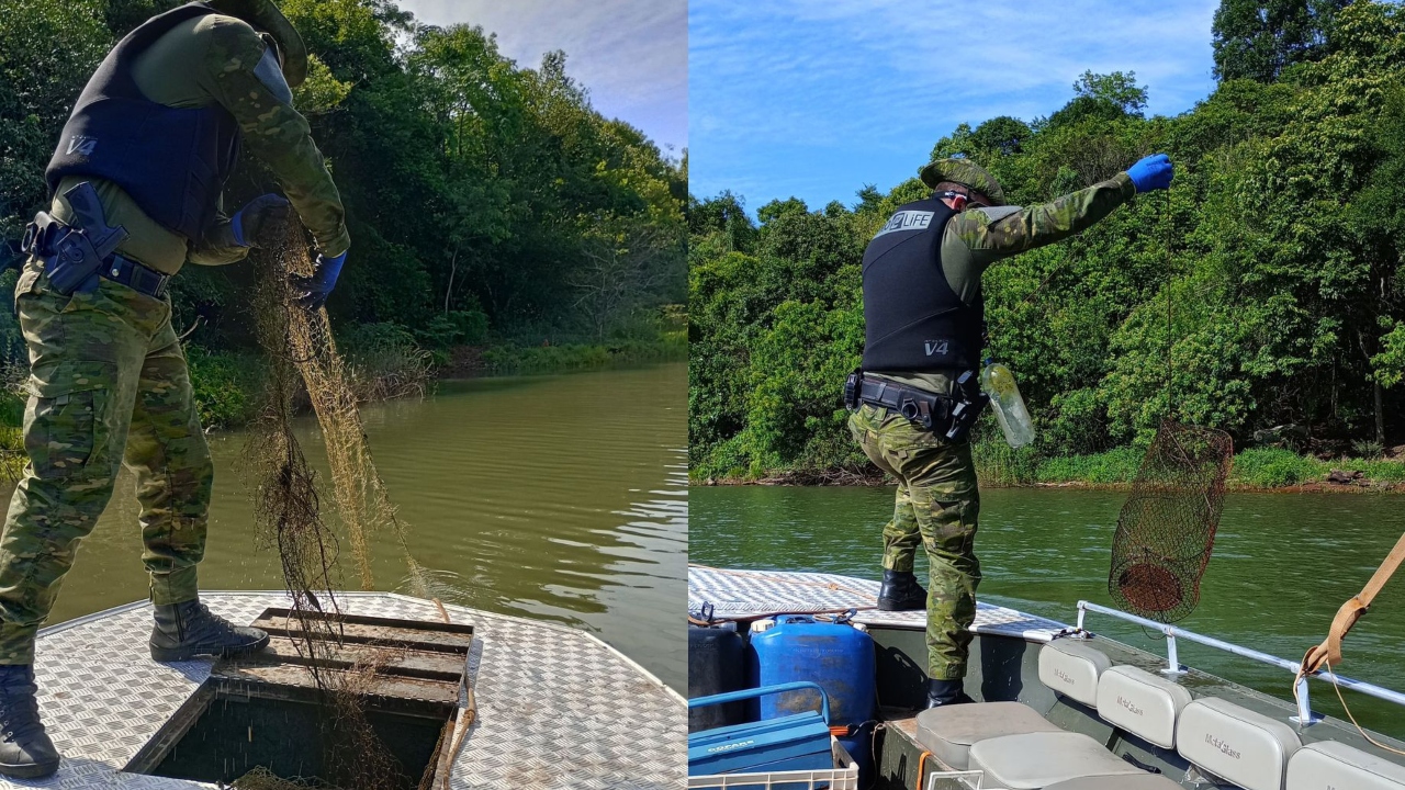 Brigada Militar apreende equipamentos de pesca ilegal no Rio Uruguai 1 Studio Notícias | Studio TV Brigada Militar apreende equipamentos de pesca ilegal no Rio Uruguai