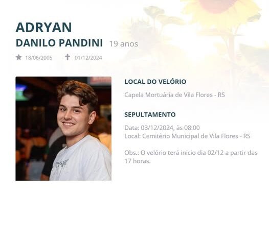 Studio Notícias | Studio TV Jovem de 19 anos que se afogou em cachoeira de Pinto Bandeira será sepultado em Vila Flores