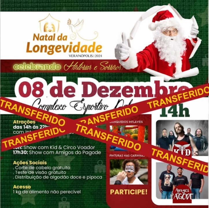 Natal da Longevidade 2024 tem atividades transferidas devido ao mau tempo 1 Studio Notícias | Studio TV Natal da Longevidade 2024 tem atividades transferidas devido ao mau tempo