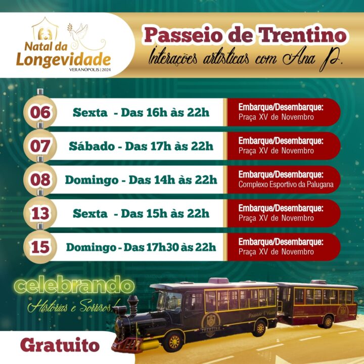 Passeio do trenzinho do Natal da Longevidade promete encantar Veranópolis 1 Studio Notícias | Studio TV Passeio do trenzinho do Natal da Longevidade promete encantar Veranópolis