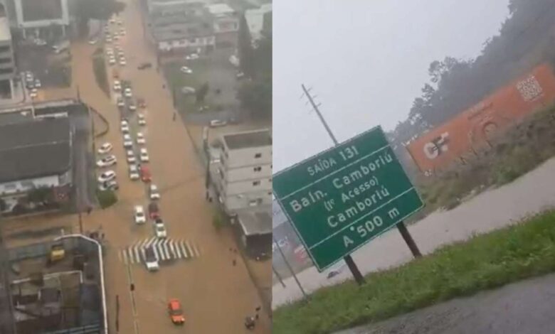 Studio Notícias | Studio TV Chuva intensa causa alagamentos e deixa carros submersos em Balneário Camboriú