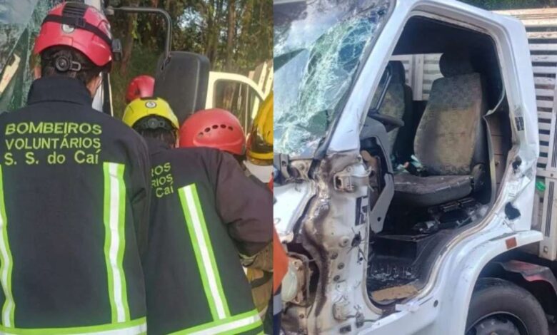 Studio Notícias | Studio TV Engavetamento em São Sebastião do Caí deixa motorista preso às ferragens e causa transtornos no trânsito