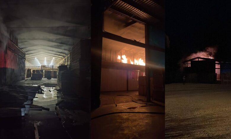 Studio Notícias | Studio TV Incêndio de grandes proporções atinge madeireira em Ipê e mobiliza equipes de emergência