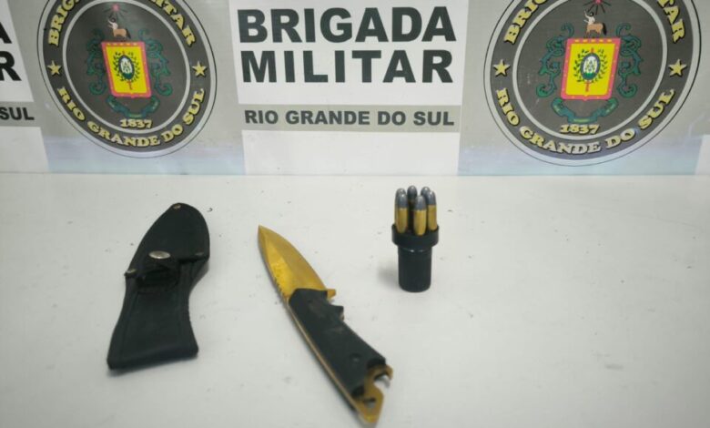Studio Notícias | Studio TV Brigada Militar de São Marcos apreende munições e faca após saída de festa