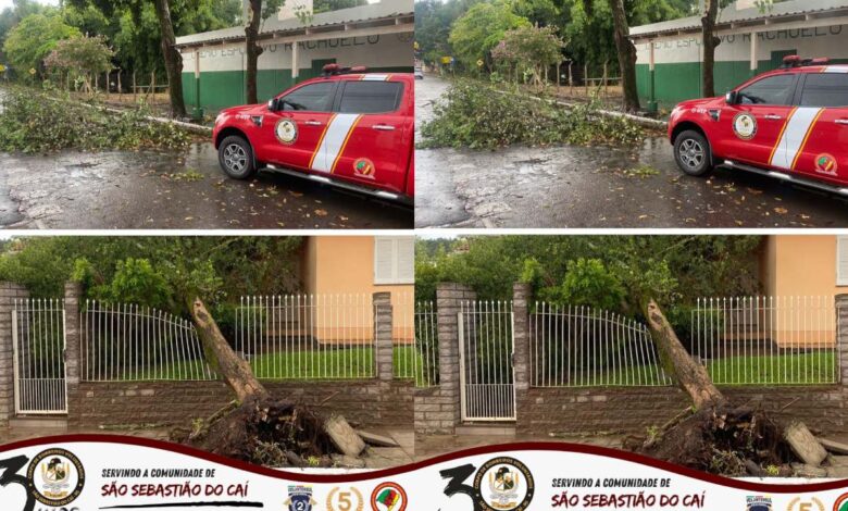 Studio Notícias | Studio TV Forte chuva causa transtornos e mobiliza bombeiros em São Sebastião do Caí