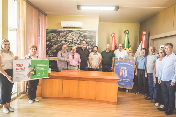Studio Notícias | Studio TV Vila Flores recebe comitiva da Associazione Bellunese Nel Mondo