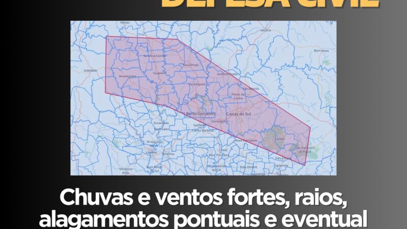 Defesa Civil: Alerta para instabilidades na região da Serra 1 Studio Notícias | Studio TV Defesa Civil: Alerta para instabilidades na região da Serra