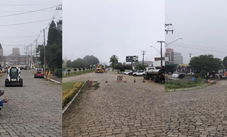 Studio Notícias | Studio TV Obras de pavimentação iniciam na Rua do Seminário, em Vila Flores