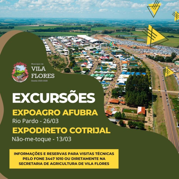 Secretaria de Agricultura de Vila Flores promove excursões técnicas para feiras multissetoriais 1 Studio Notícias | Studio TV Secretaria de Agricultura de Vila Flores promove excursões técnicas para feiras multissetoriais
