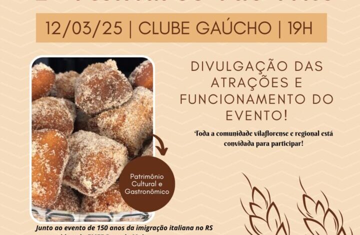 Studio Notícias | Studio TV Lançamento oficial do 2º Festival do Pão Frito acontece no dia 12 de março em Vila Flores