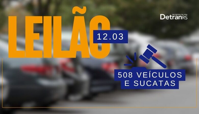 Studio Notícias | Studio TV DetranRS leiloa 508 veículos e sucatas na próxima quarta-feira