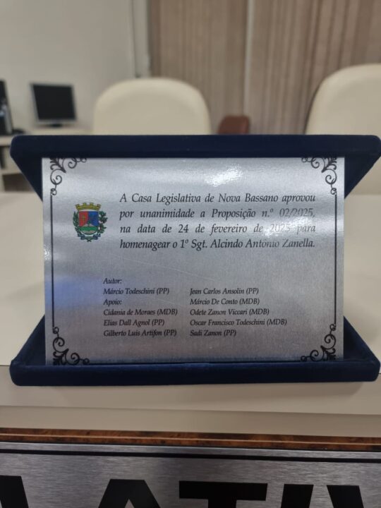 Câmara de Vereadores homenageia 1º Sargento da Brigada Militar em Nova Bassano 5 Studio Notícias | Studio TV Câmara de Vereadores homenageia 1º Sargento da Brigada Militar em Nova Bassano
