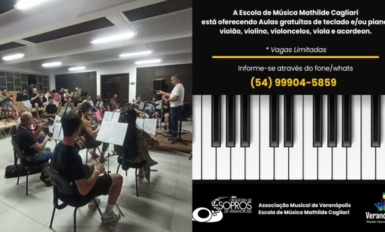 Studio Notícias | Studio TV Escola de Música Mathilde Cagliari oferece aulas gratuitas em Veranópolis