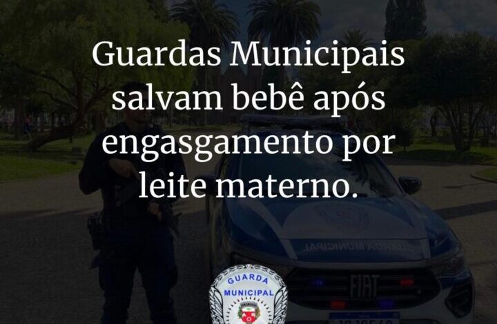 Studio Notícias | Studio TV Bebê de um mês é salvo por guardas municipais durante patrulha escolar em Vacaria