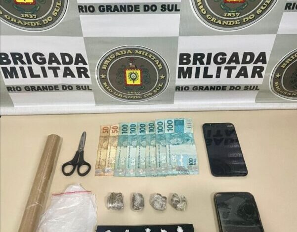 Studio Notícias | Studio TV Brigada Militar prende homem com drogas prontas para venda em Nova Araçá