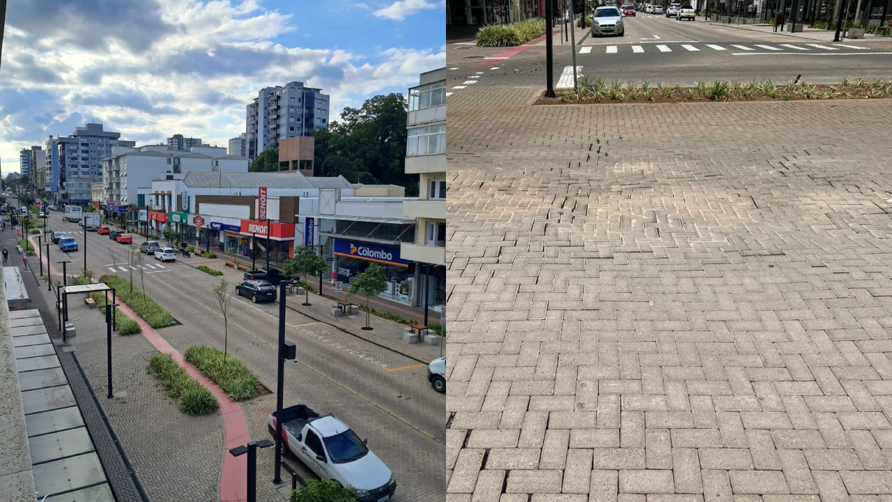 Trecho revitalizado da Avenida Júlio de Castilhos passará por reparos em Veranópolis 1 Studio Notícias | Studio TV Trecho revitalizado da Avenida Júlio de Castilhos passará por reparos em Veranópolis