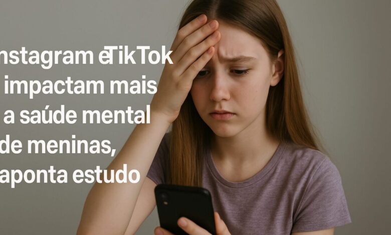 Studio Notícias | Studio TV Instagram e TikTok impactam mais a saúde mental de meninas, aponta estudo