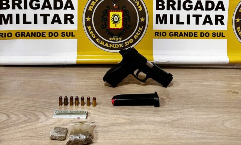 Studio Notícias | Studio TV Brigada Militar de Nova Petrópolis prende homem armado e com drogas em posto de combustíveis
