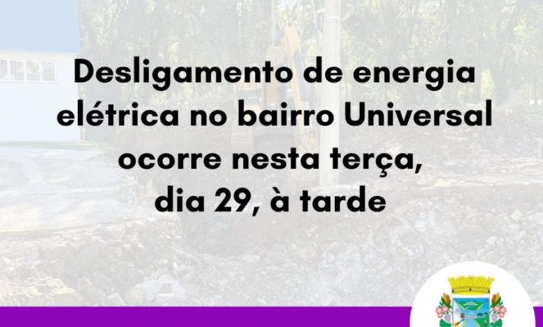 Studio Notícias | Studio TV Desligamento de energia elétrica atinge bairro Universal nesta terça-feira à tarde, em Veranópolis