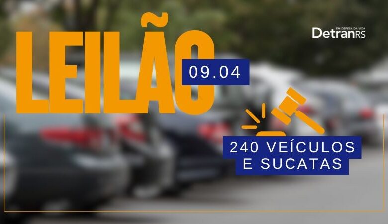Studio Notícias | Studio TV DetranRS oferta 240 veículos e sucatas em leilão virtual